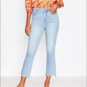 Loft High Waist Kick Crop with Frayed Hem
